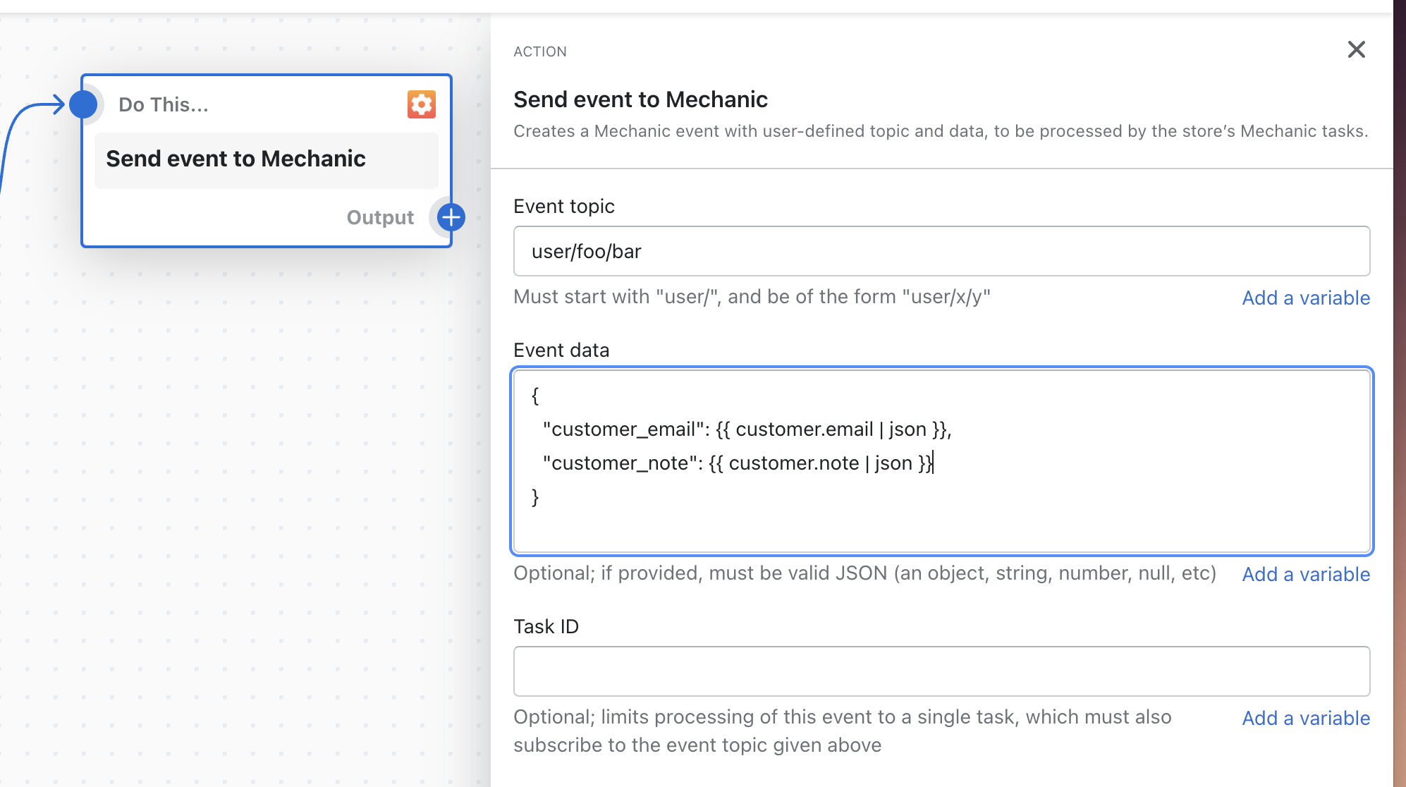 Shopify Flow to Mechanic Automation
